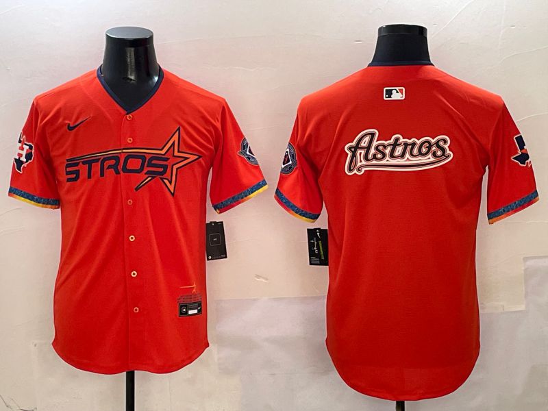 Men Houston Astros Blank Orange Five generation Joint Name 2025 Nike MLB Jersey style 10->houston astros->MLB Jersey